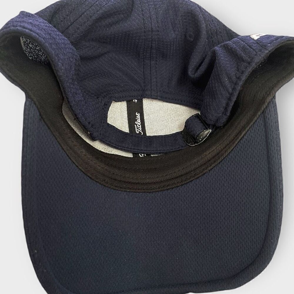 Titleist Polyester Pro V1 FootJoy Blue White Embossed Logo Hat Adjustable New - Picture 7 of 7
